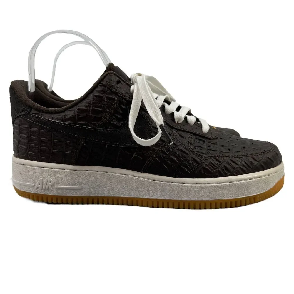 Nike Air Force 1 LV8 Sneakers Mens 8 Brown Faux-Crocodile Baroque Low Top Lace